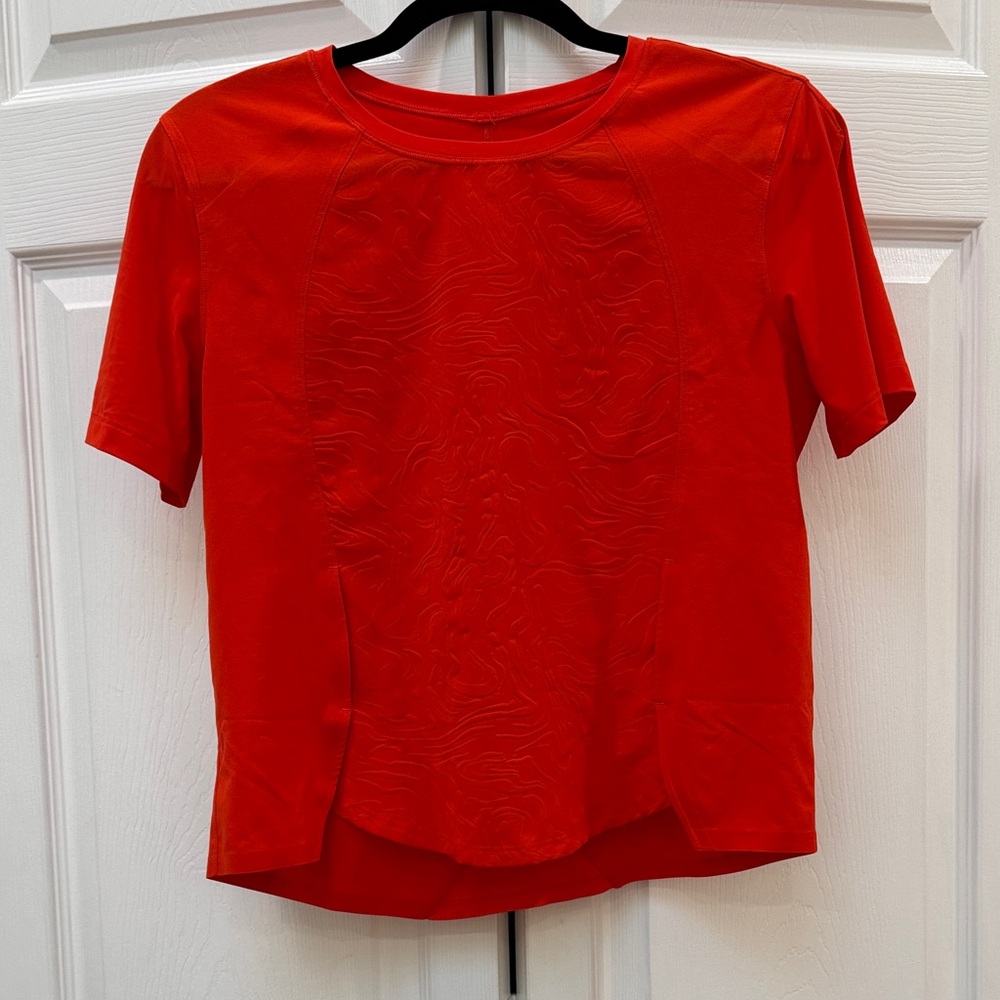 Lululemon Lightweight Stretch Run Short Sleeve Shirt in Orange